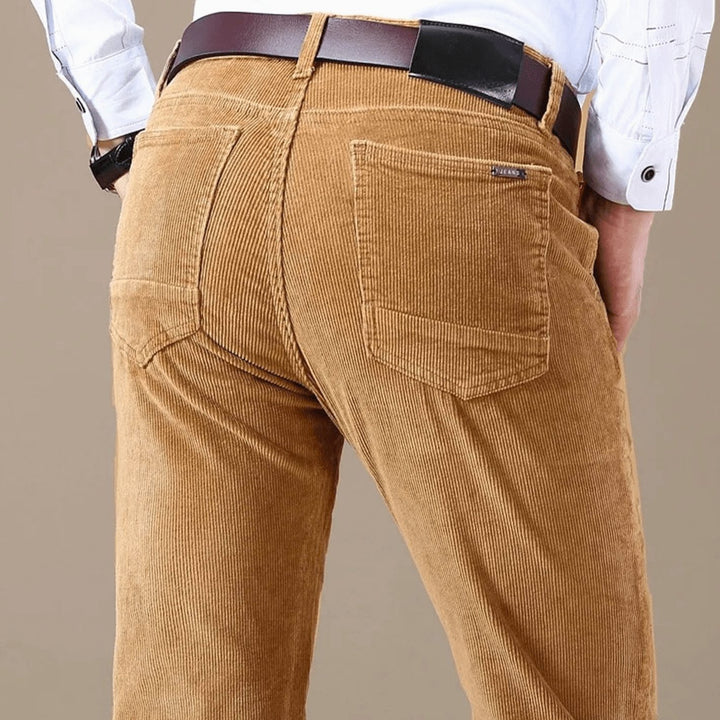 Men's Winter Season Slim-Fit Corduroy Straight-Leg Pants