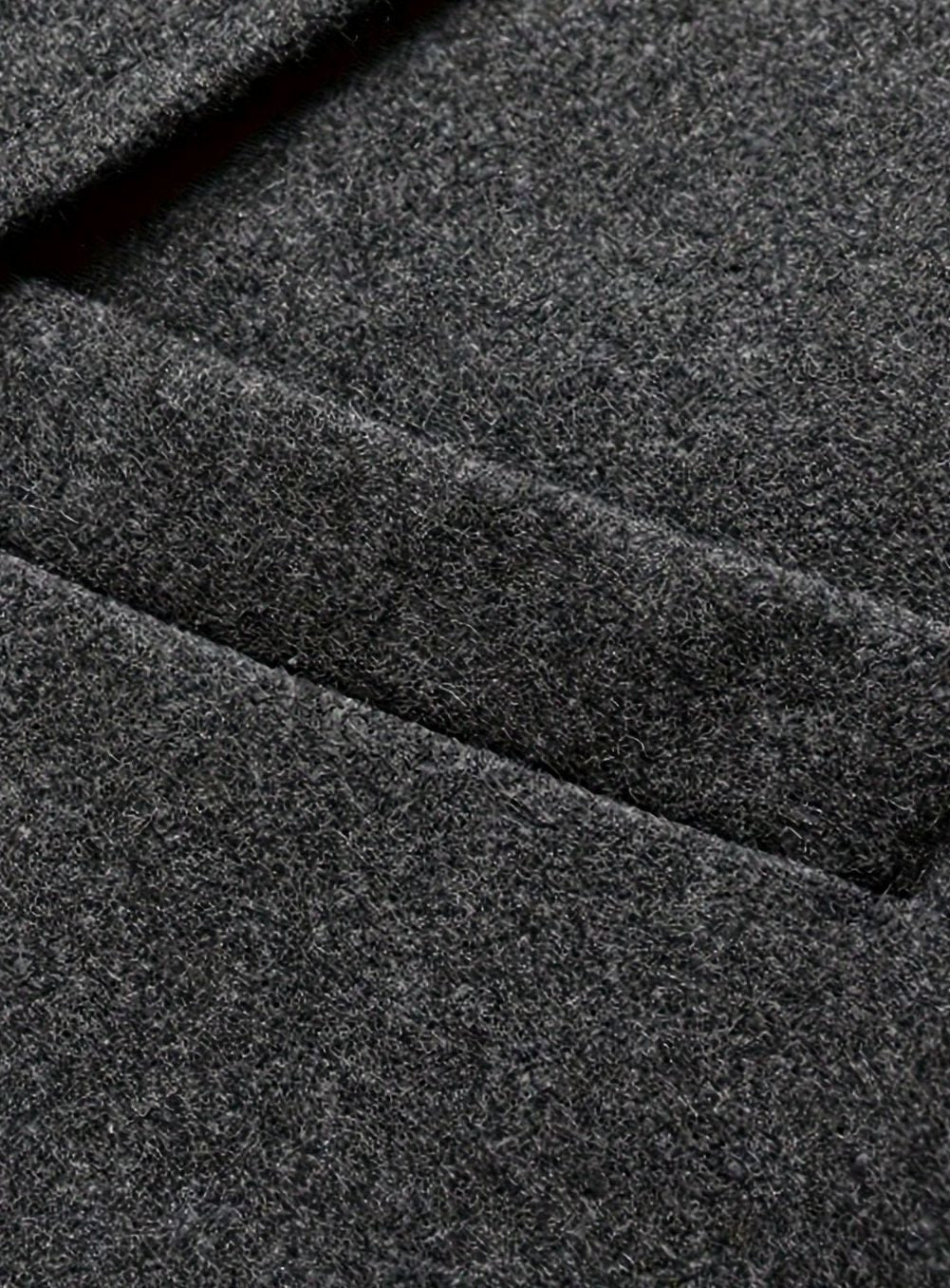 Men's Wool Long Overcoat Tailored Button-Front Trench Coat
