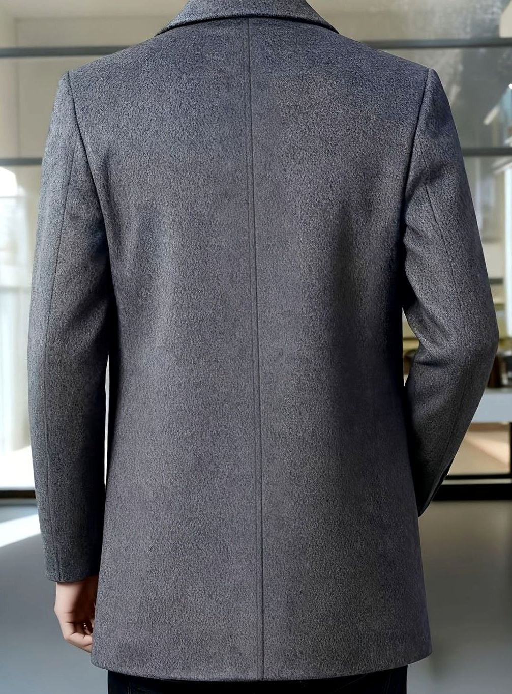 Men's Wool Single-Breasted Relaxed-Fit Overcoat