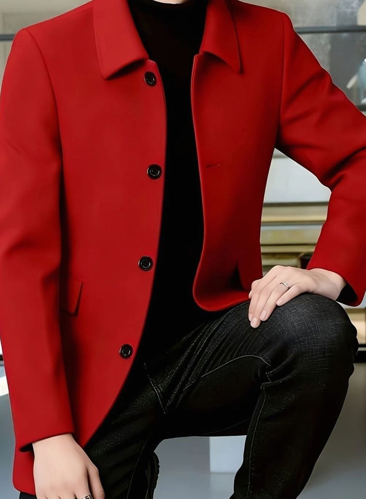 Men's Wool Single-Breasted Relaxed-Fit Overcoat