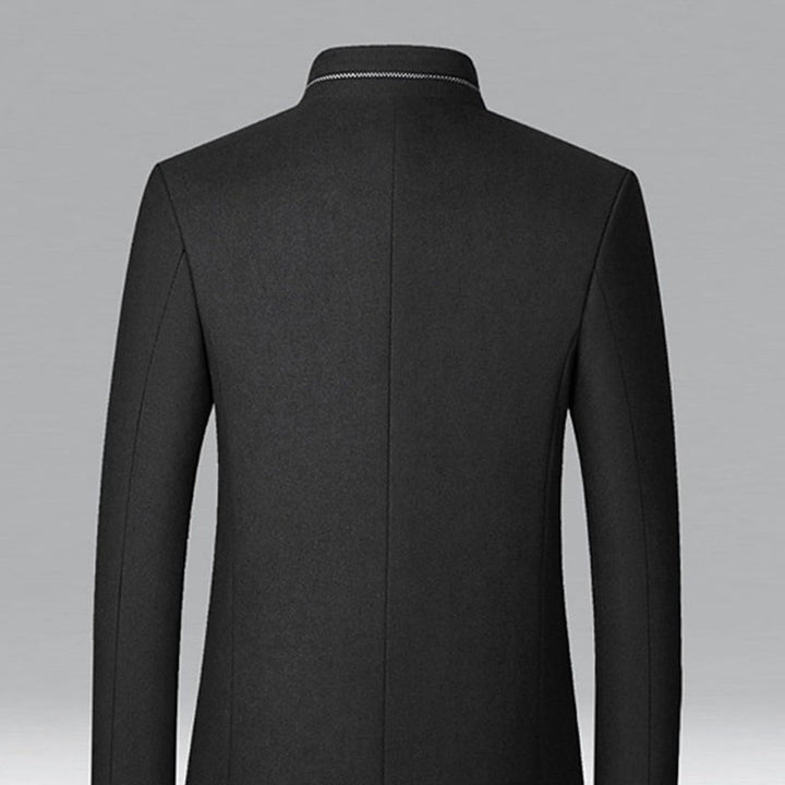 Men's Wool Stand-Collar Tailored Overcoat