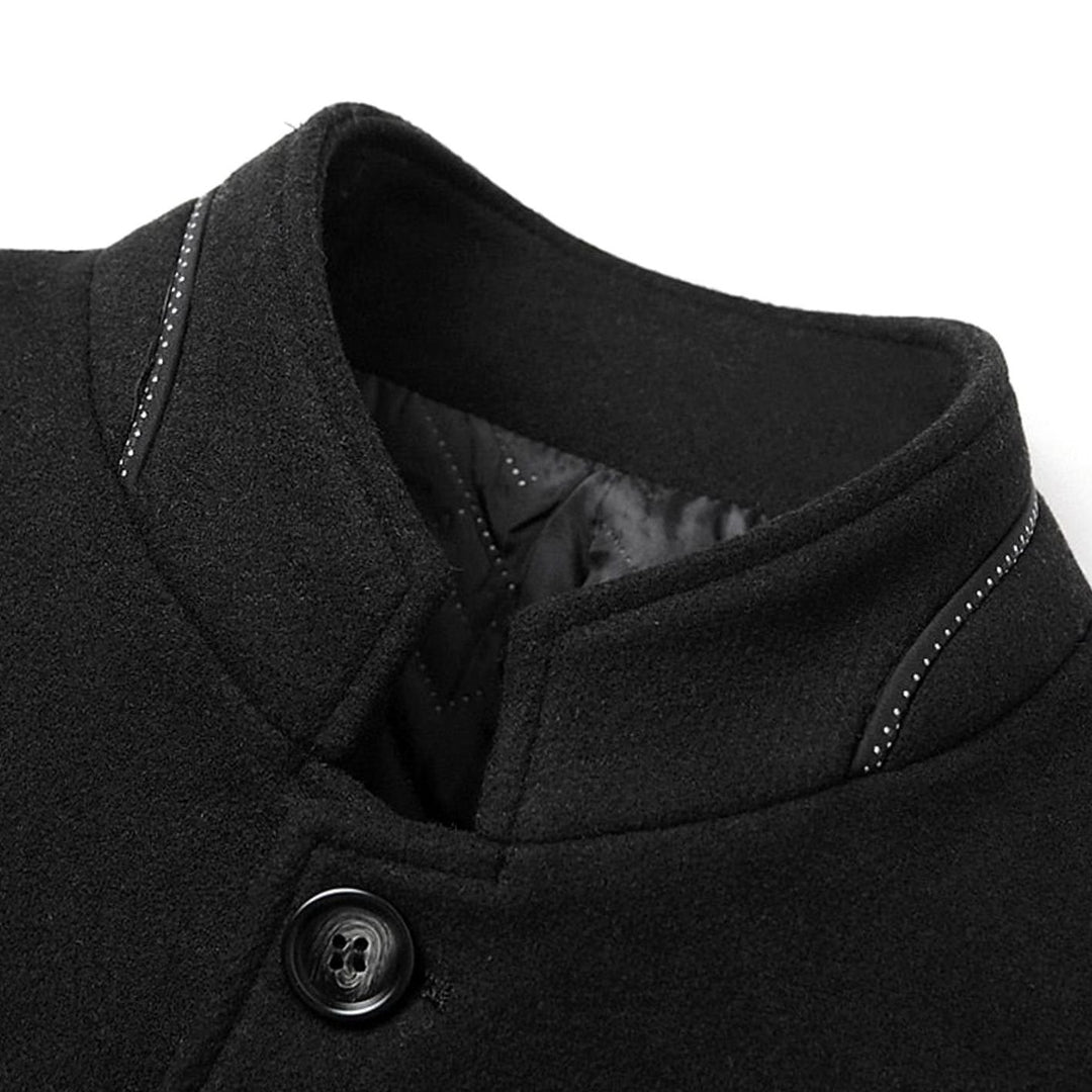 Men's Wool Stand-Collar Tailored Overcoat