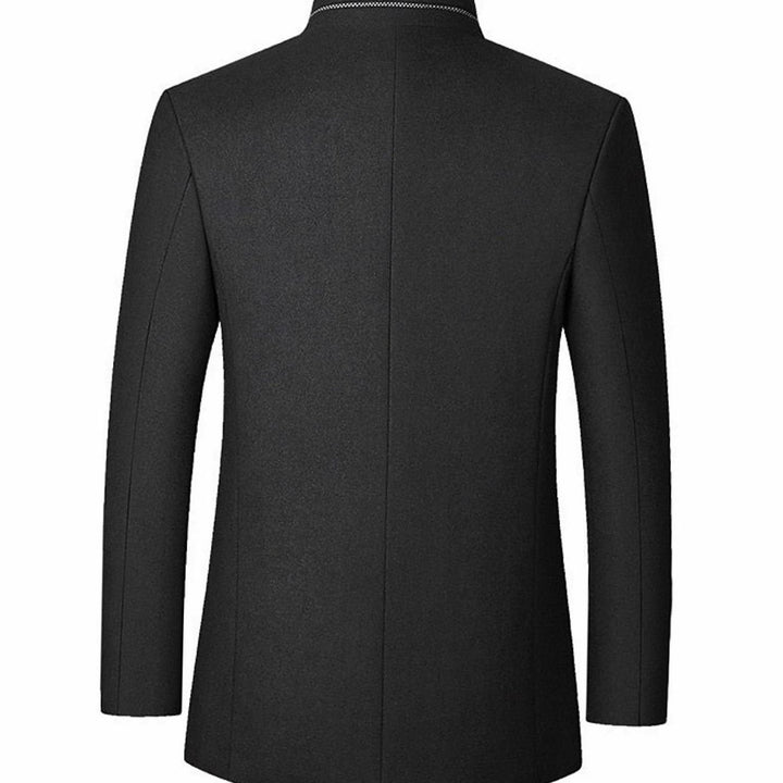 Men's Wool Stand-Collar Tailored Overcoat