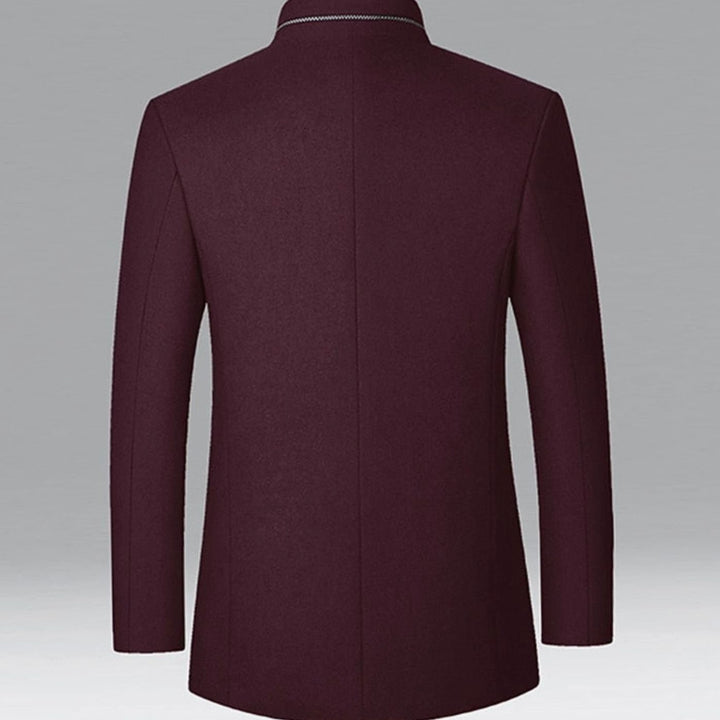 Men's Wool Stand-Collar Tailored Overcoat