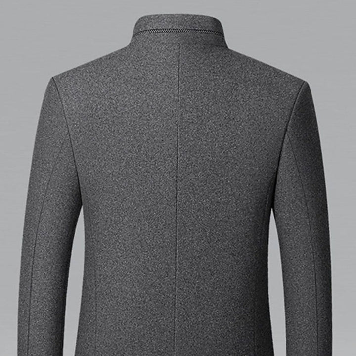 Men's Wool Stand-Collar Tailored Overcoat