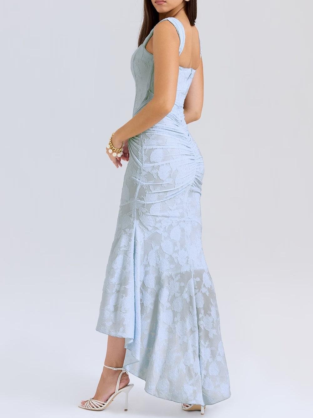 Mother of the Bride Dress Corset Jacquard Lace Mermaid Midi