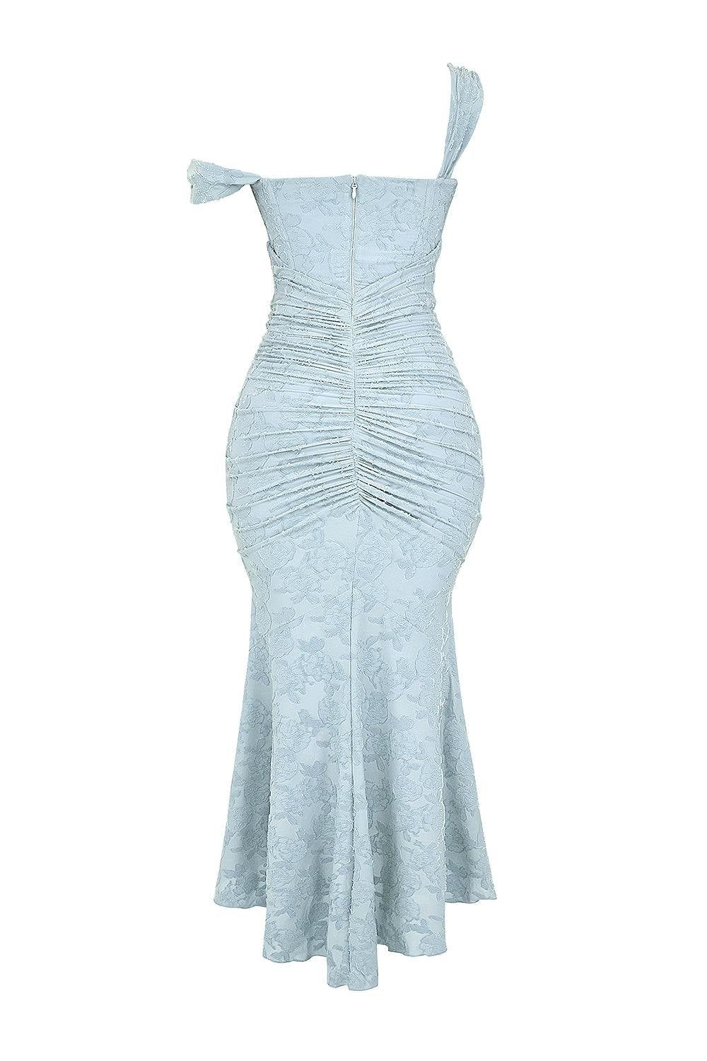 Mother of the Bride Dress Corset Jacquard Lace Mermaid Midi