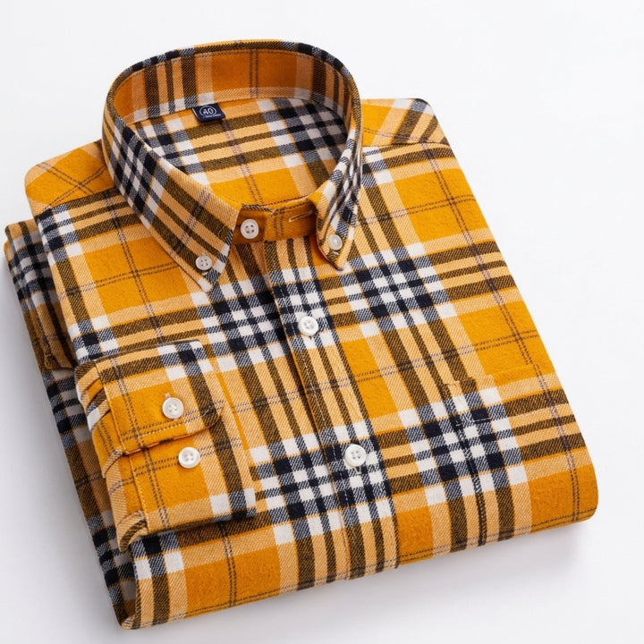Matthew | Men's Plaid Long-Sleeve Button-Down Shirt