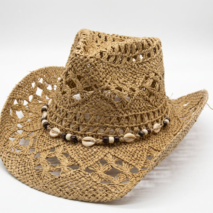 Aurelin | Women's Flexible-Brim Sun Hat with Shell Trim and Adjustable Ribbon