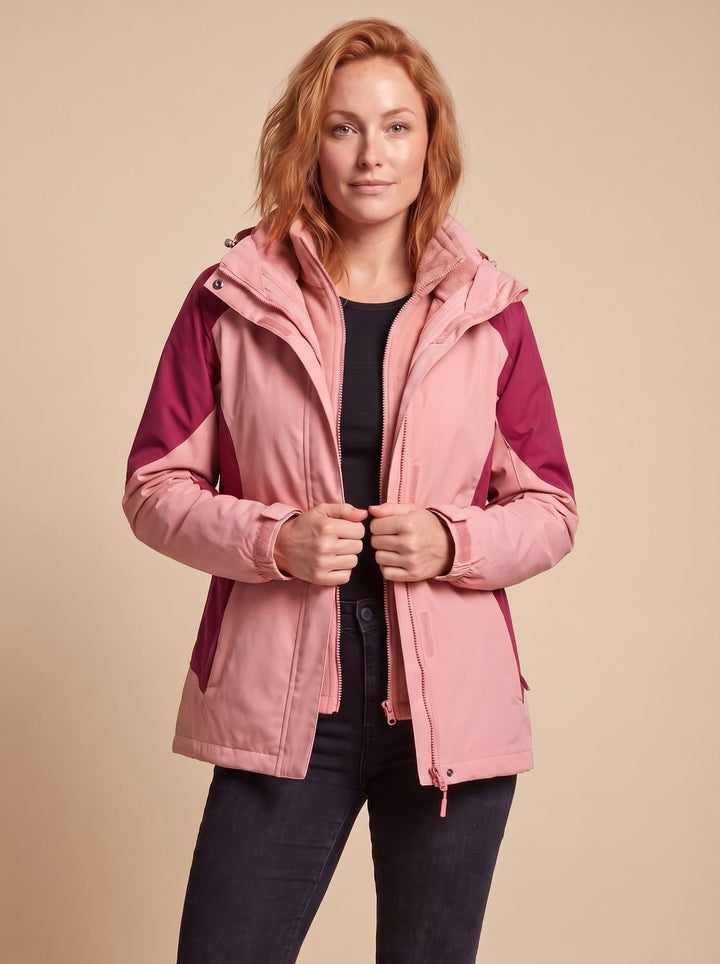 Women's 2-in-1 Hooded Softshell Fleece Outdoor Jacket