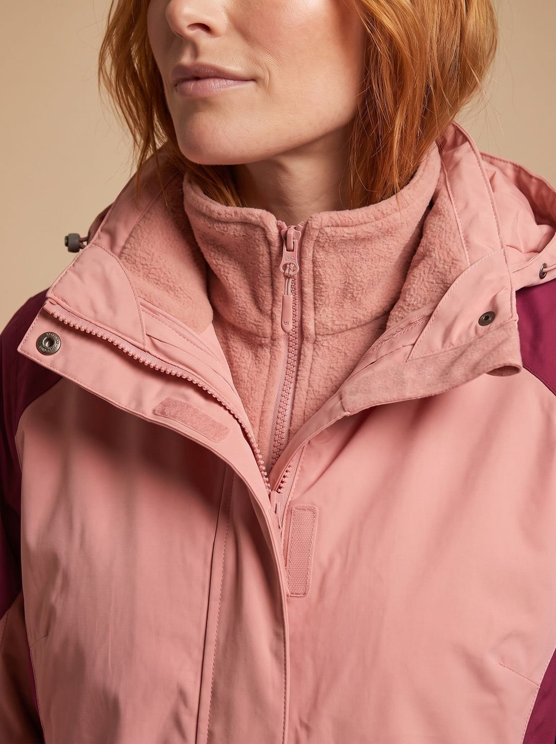 Women's 2-in-1 Hooded Softshell Fleece Outdoor Jacket