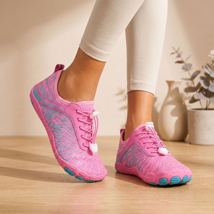 Women's Barefoot Wide Toe Box Lightweight Anti-Slip Walking Sneakers - Pink