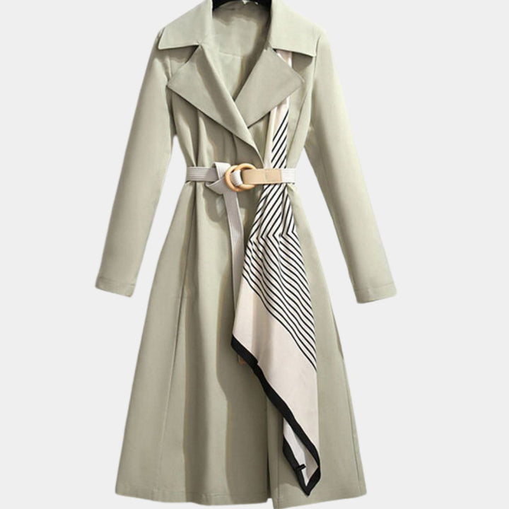 Women's Belted Classic Midi Trench Coat - Green