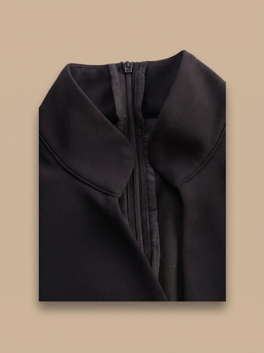Women's Black Midi Dress V-Neck Belted Pencil Long-Sleeve