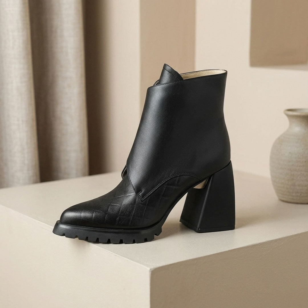 Women's Block-Heel Metal-Buckle Chelsea Ankle Boots