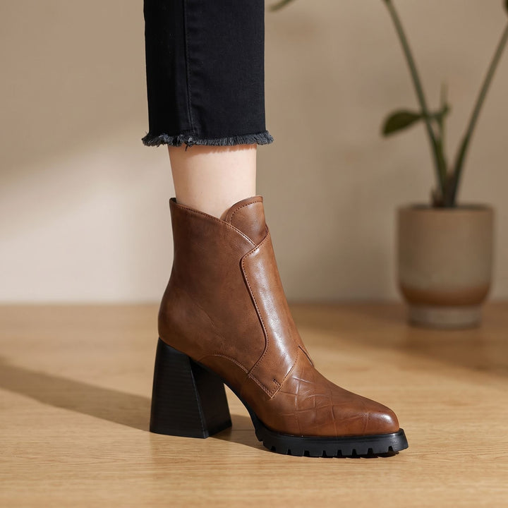 Women's Block-Heel Metal-Buckle Chelsea Ankle Boots