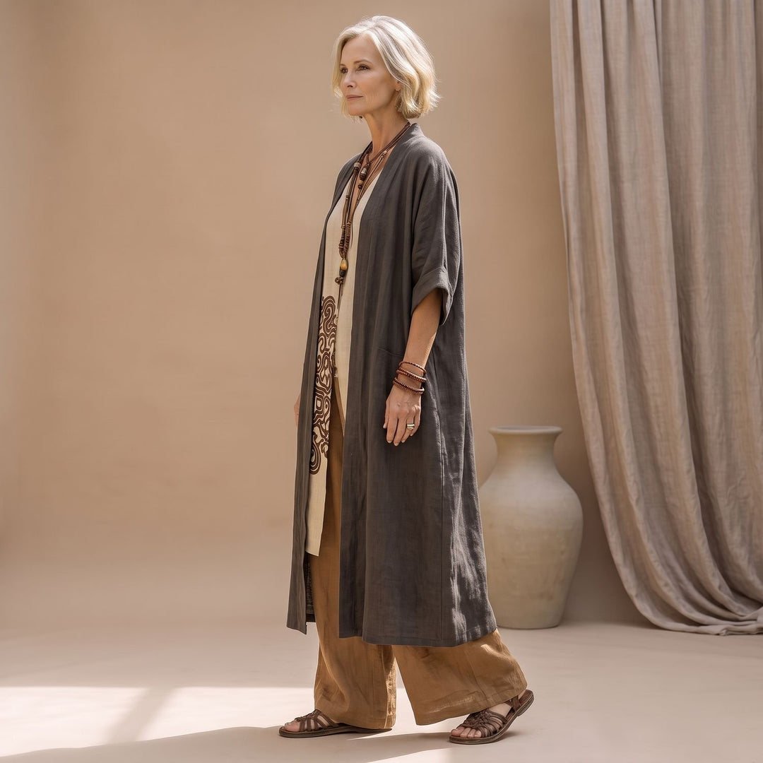 Women's Bohemian Tribal Print Three-Piece Layered Tunic Set