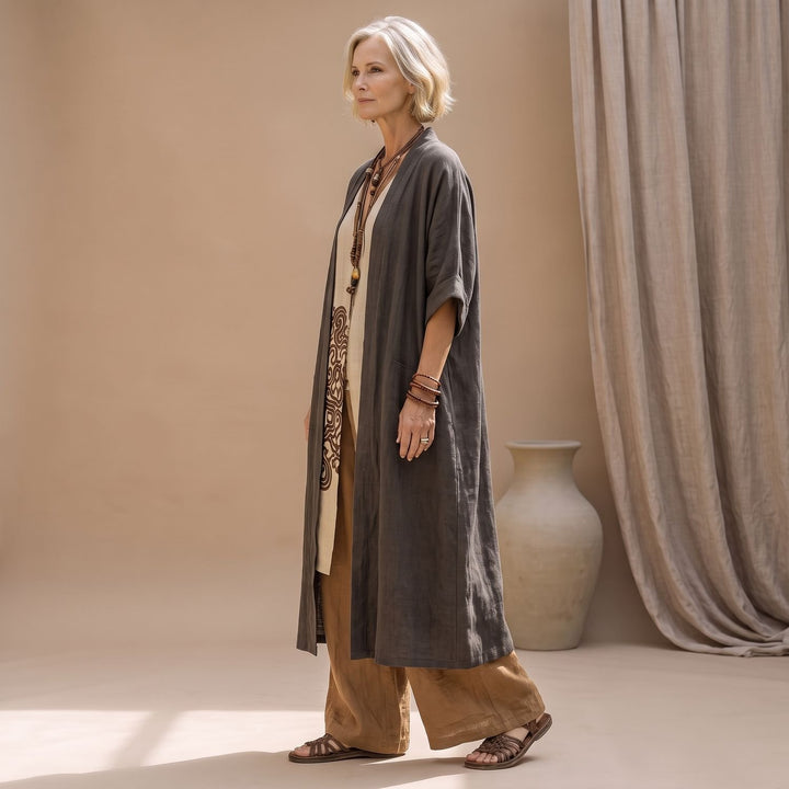 Women's Bohemian Tribal Print Three-Piece Layered Tunic Set