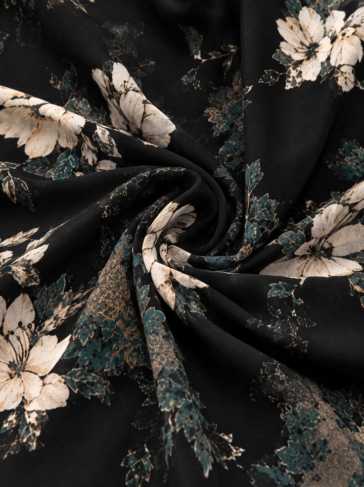 Women's Boho Black Floral High-Low Maxi Sundress