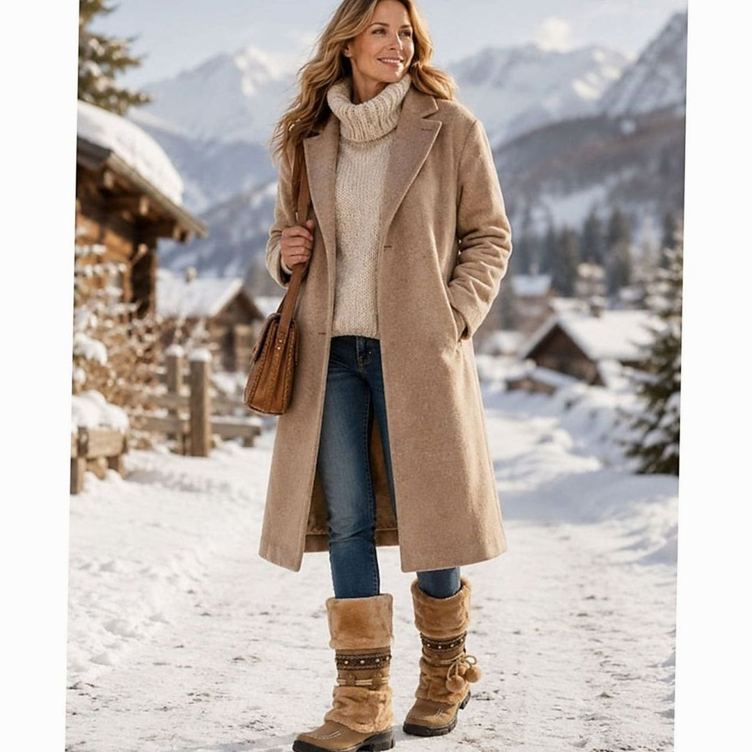 Women's Boho Faux-Fur Cuff Slouch Mid-Calf Winter Snow Boots