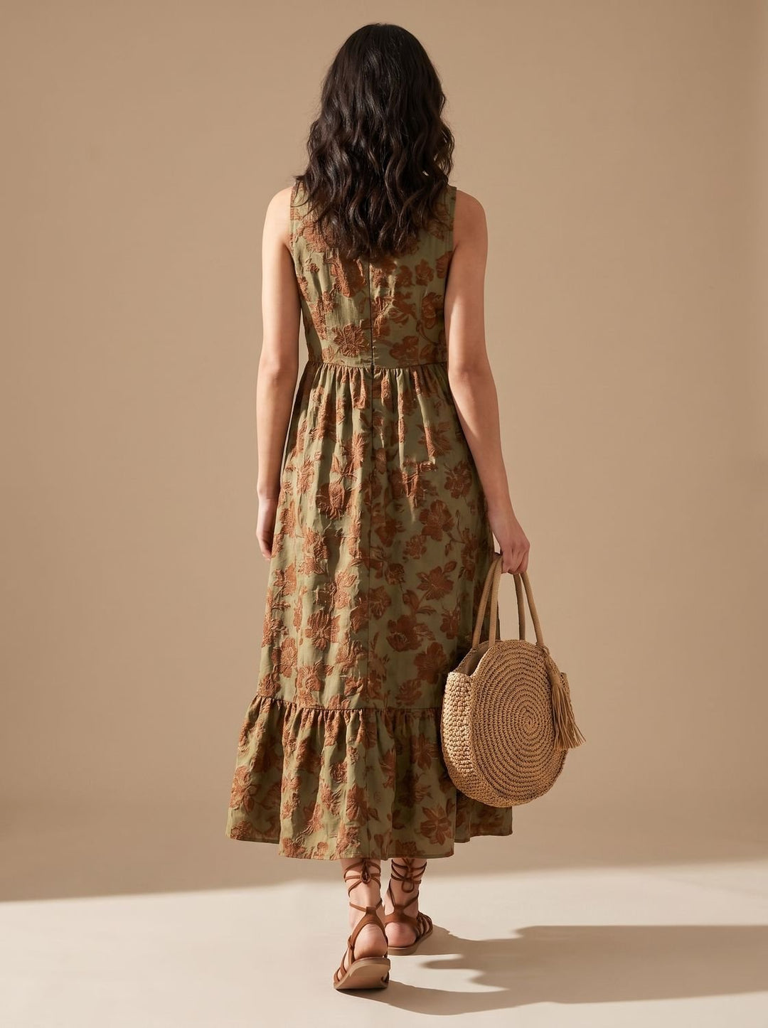 Women's Boho One-Shoulder Floral Fringe Maxi Dress