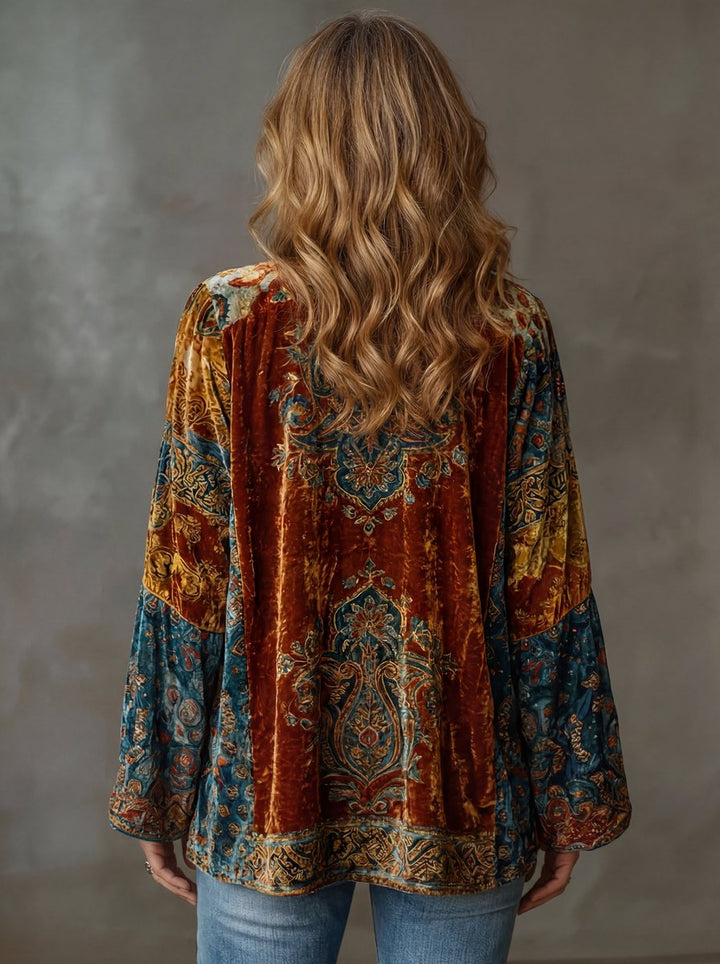 Women's Boho Quilted Jacket Loose Fit Vintage Kimono Cardigan