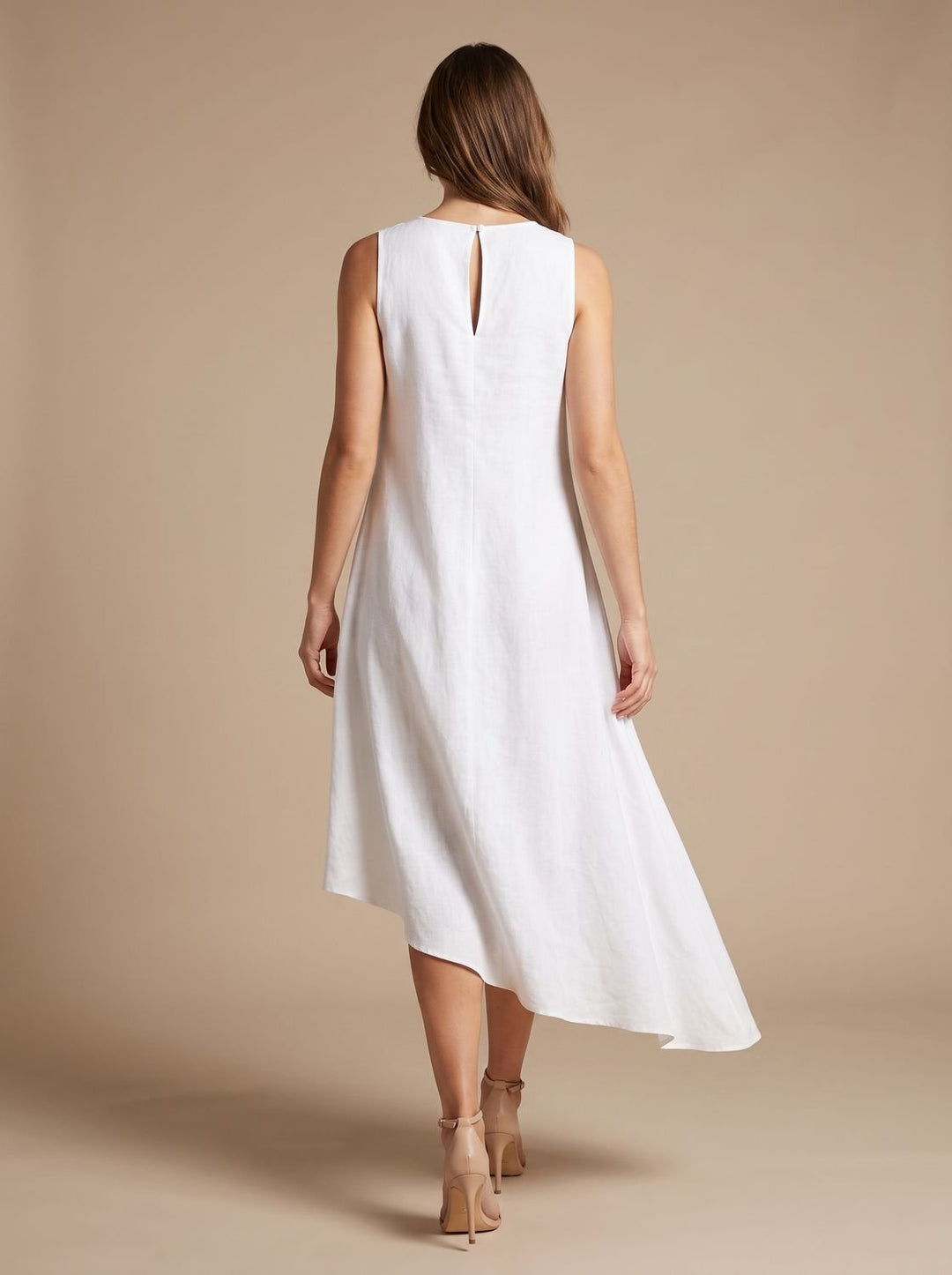 Women's Boho Sleeveless Asymmetric Hem Flowy Midi Dress