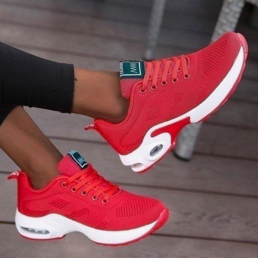 Women's Breathable Mesh Air-Cushion Lace-Up Running Shoes