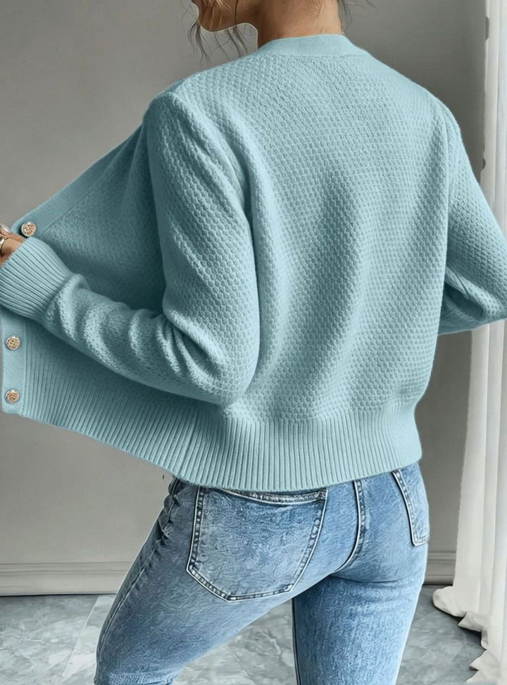 Women's Cable-Knit Button-Front Cropped Cardigan