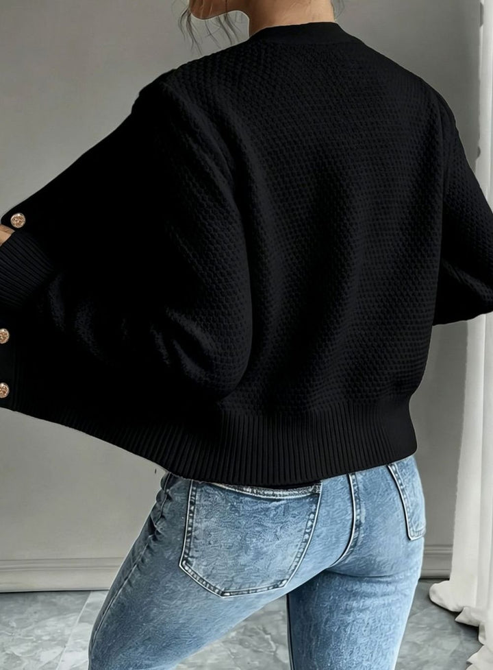 Women's Cable-Knit Button-Front Cropped Cardigan