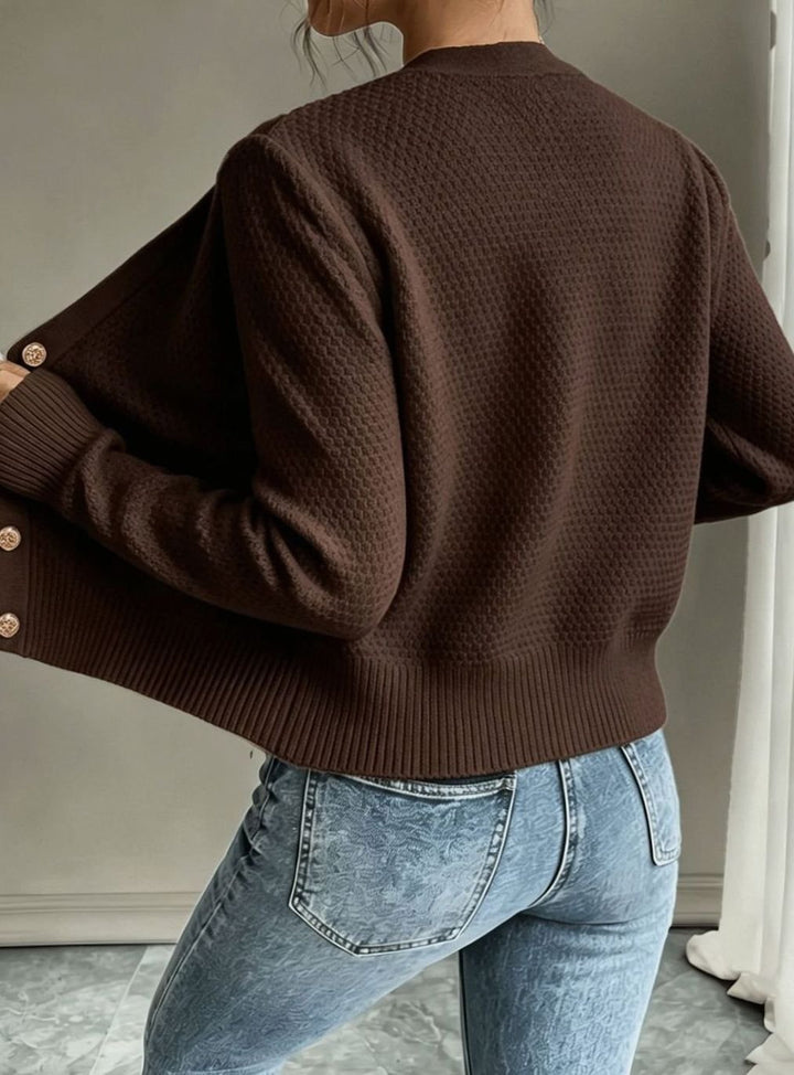 Women's Cable-Knit Button-Front Cropped Cardigan