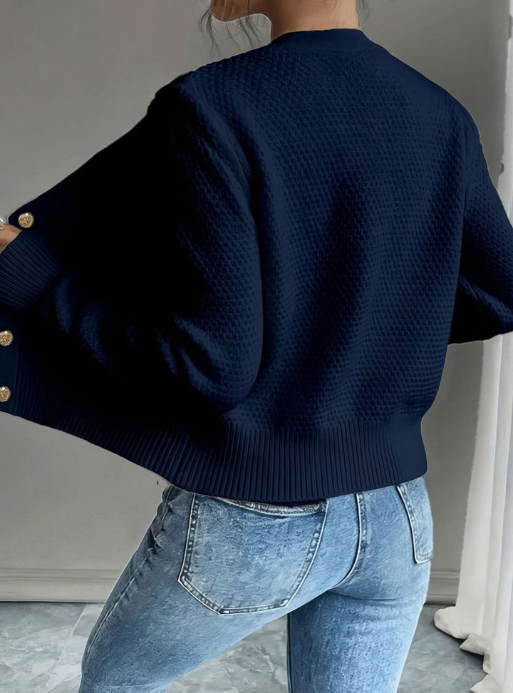 Women's Cable-Knit Button-Front Cropped Cardigan