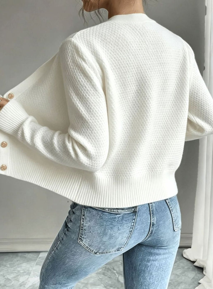 Women's Cable-Knit Button-Front Cropped Cardigan