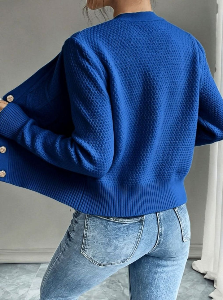 Women's Cable-Knit Button-Front Cropped Cardigan