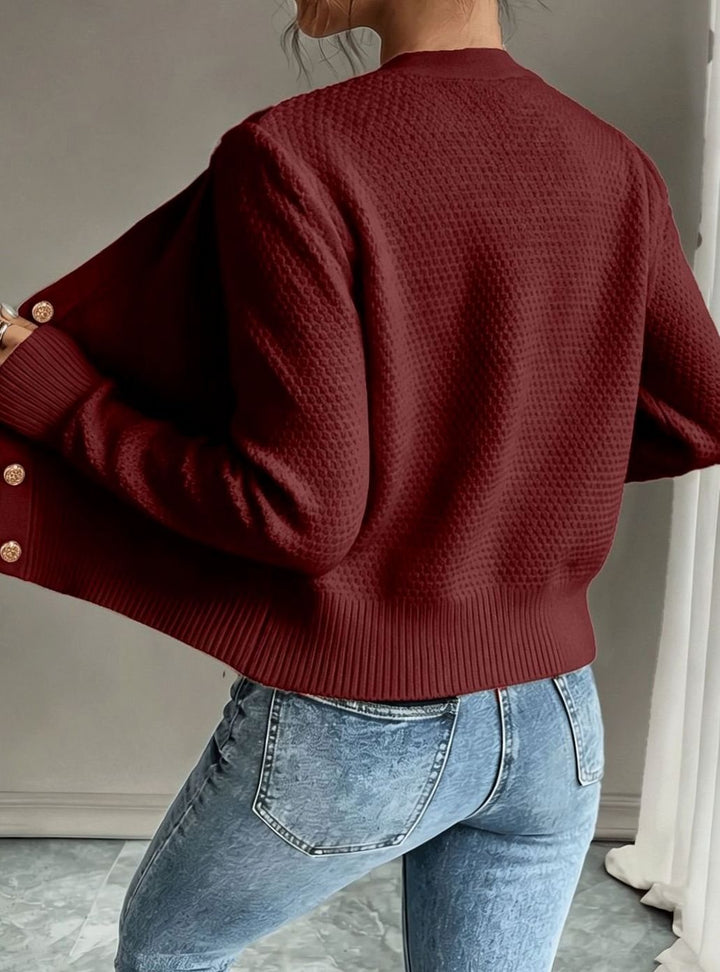 Women's Cable-Knit Button-Front Cropped Cardigan