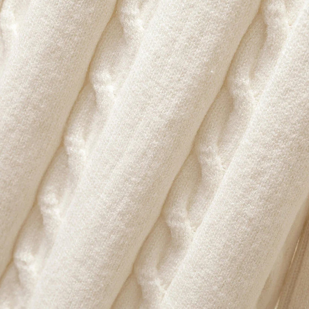 Women's Cable-Knit Turtleneck Quilted Vest Wide-Leg Three-Piece Loungewear Set