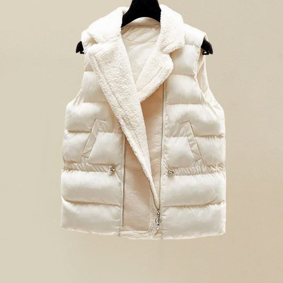 Women's Cable-Knit Turtleneck Quilted Vest Wide-Leg Three-Piece Loungewear Set