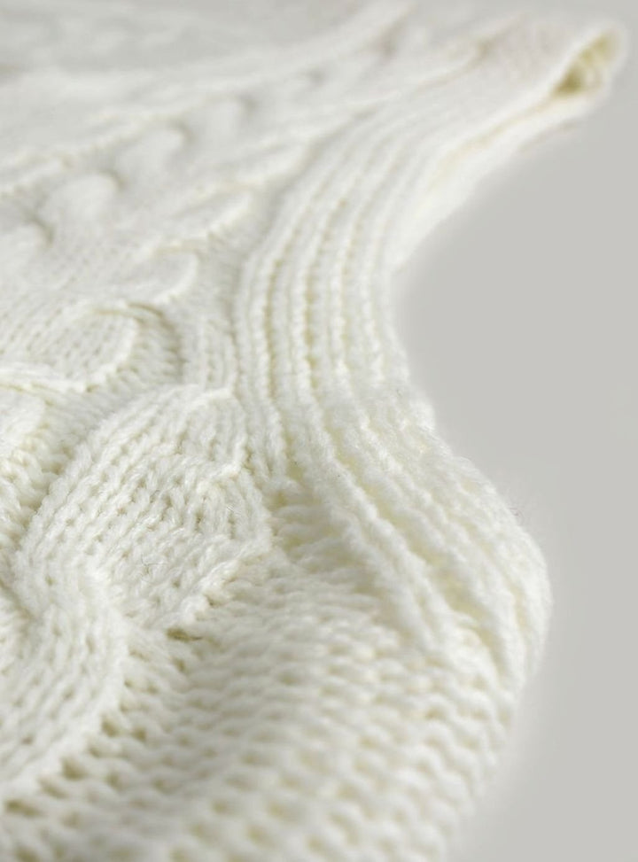 Women's Cable-Knit V-Neck Sweater Vest Relaxed Fit