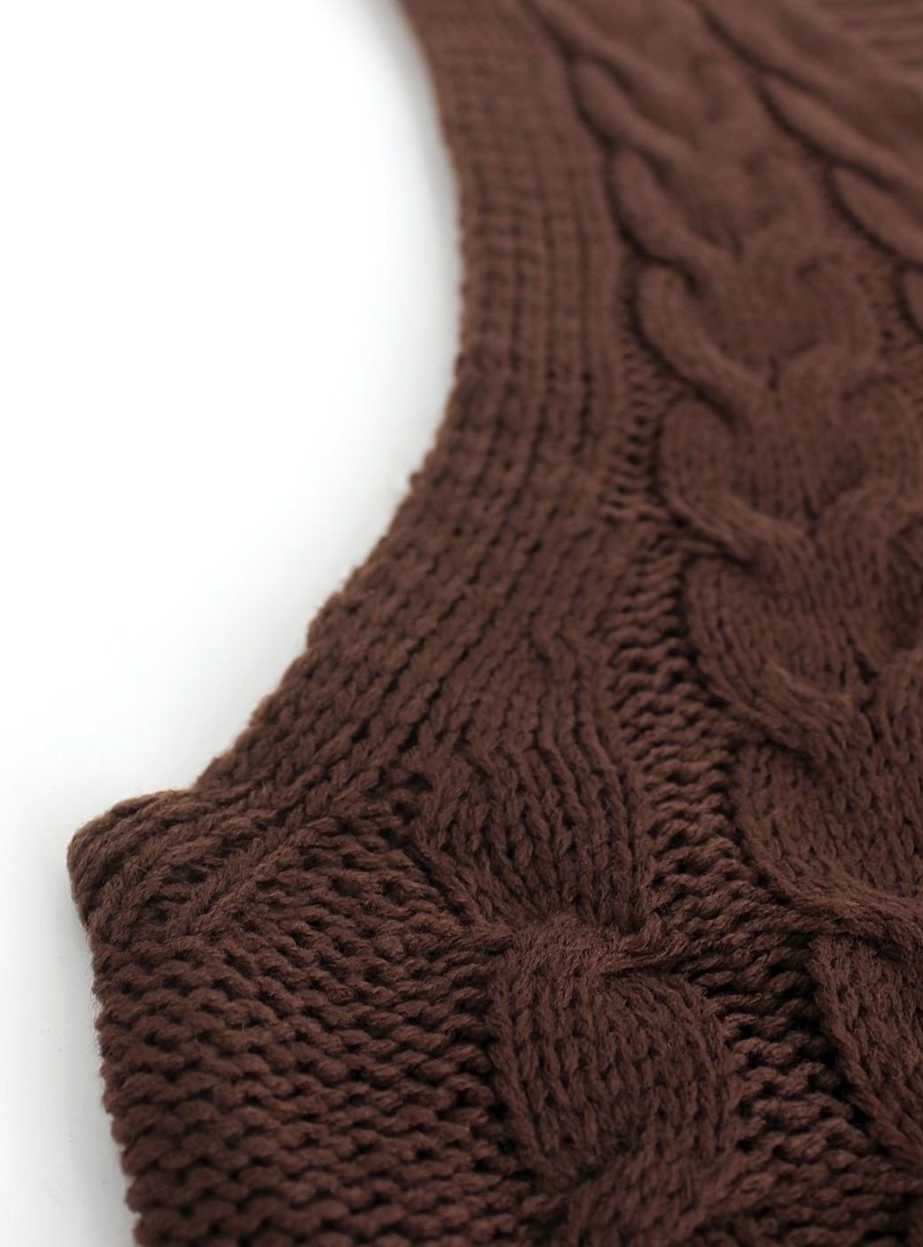 Women's Cable-Knit V-Neck Sweater Vest Relaxed Fit