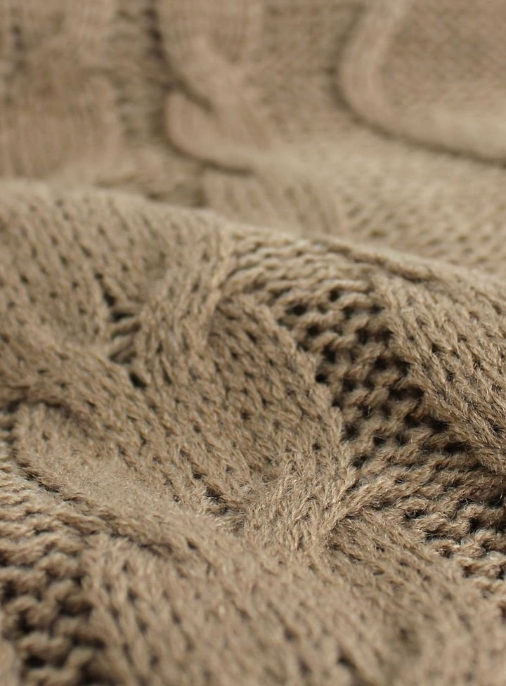 Women's Cable-Knit V-Neck Sweater Vest Relaxed Fit