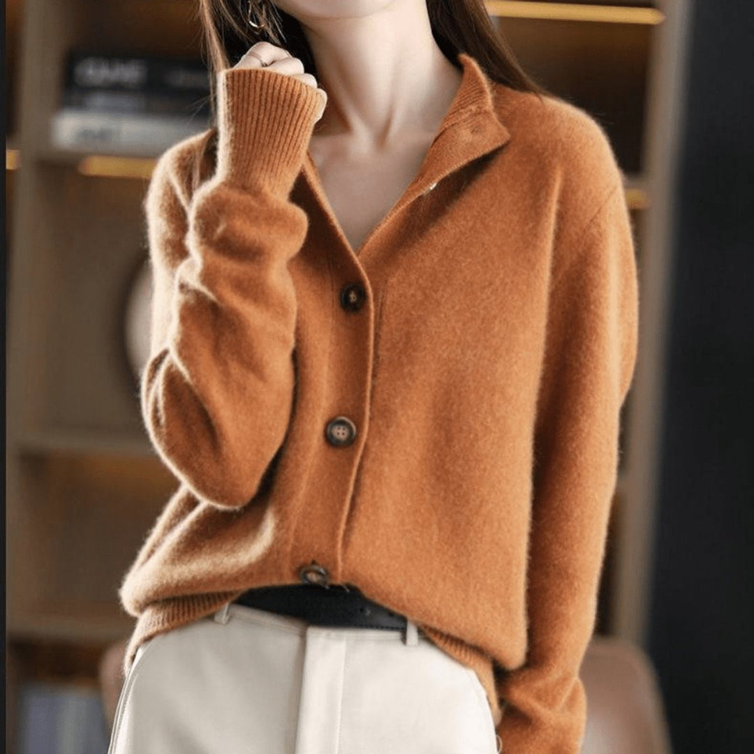 Women's Cashmere Blend Button-Front Knit Cardigan