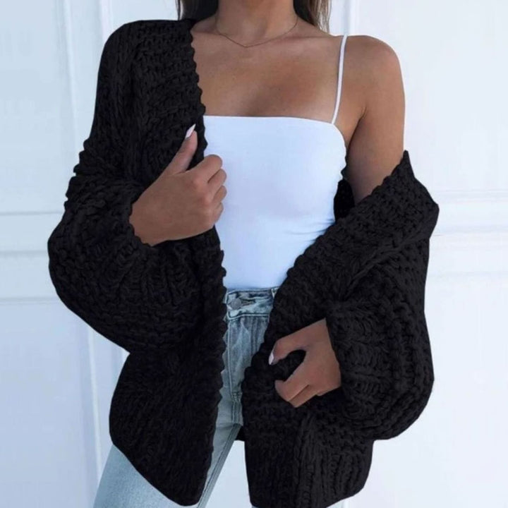 Women's Chunky Knit Open-Front Oversized Cardigan Sweater