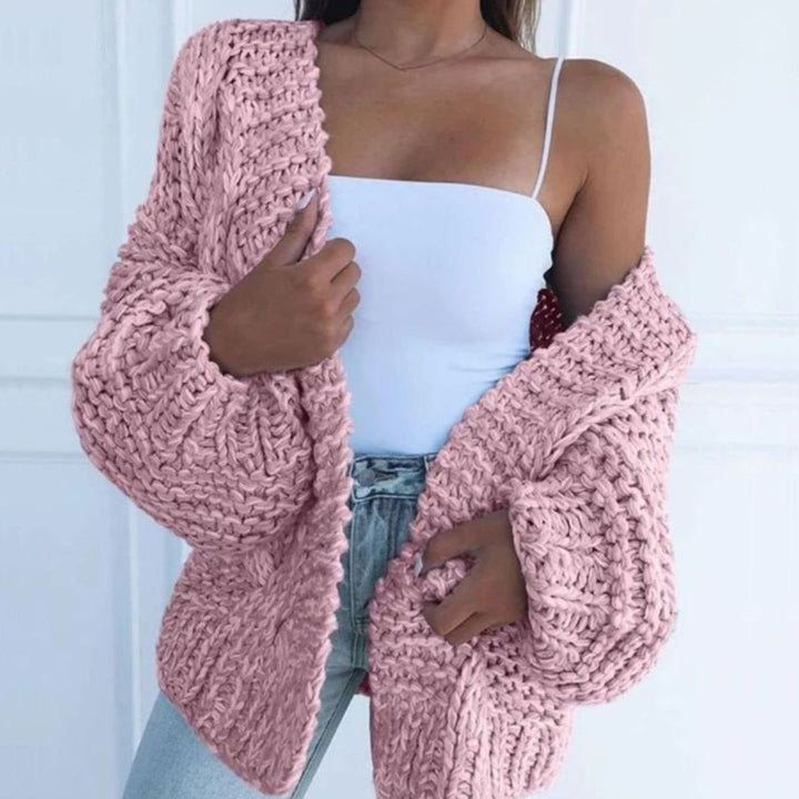 Women's Chunky Knit Open-Front Oversized Cardigan Sweater