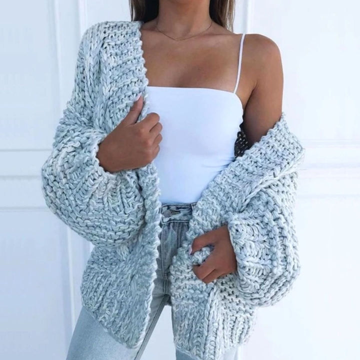 Women's Chunky Knit Open-Front Oversized Cardigan Sweater