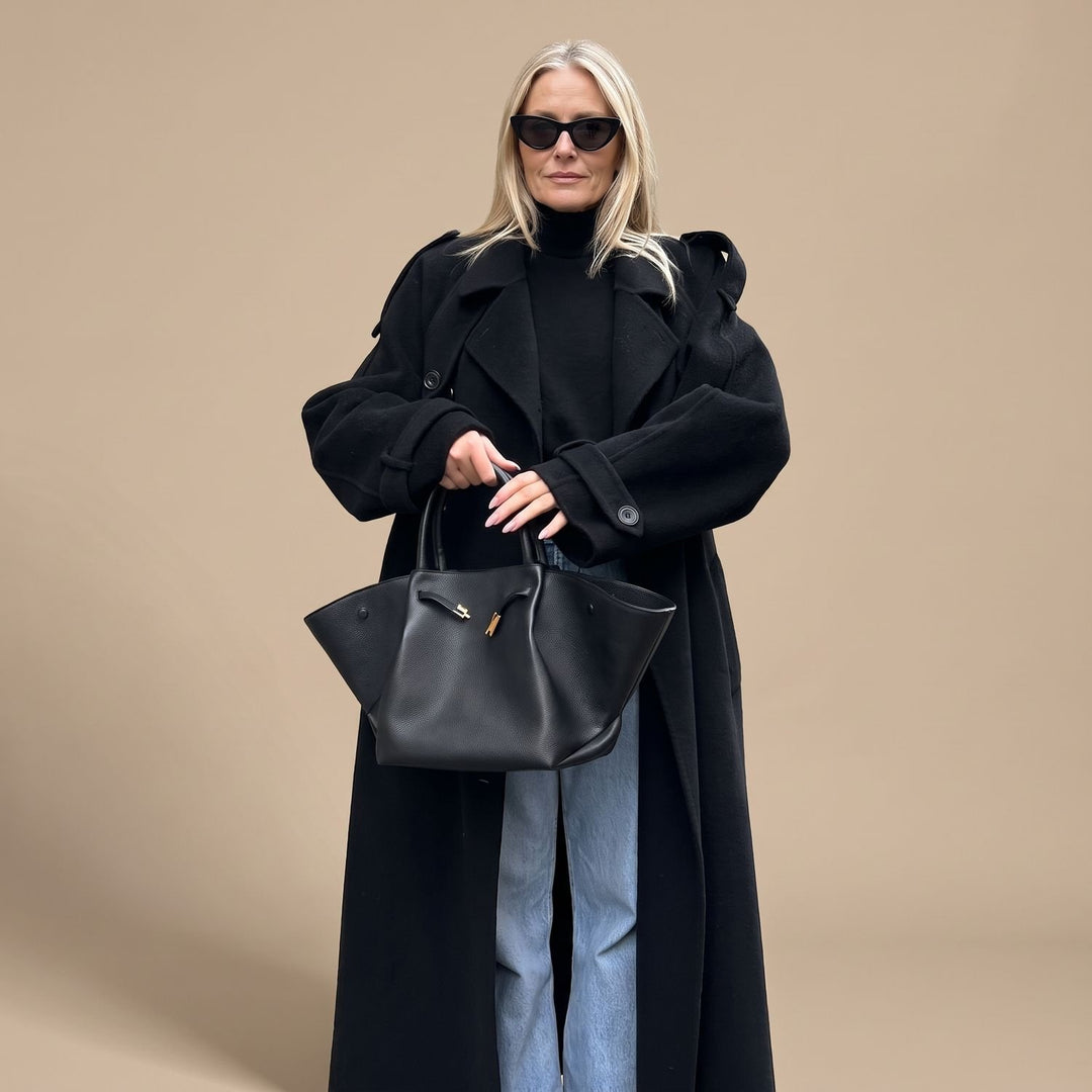 Women's Classic Double-Breasted Long Belted Trench Coat