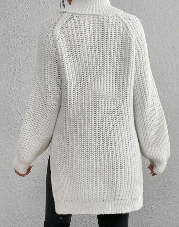 Women's Classic Ribbed Turtleneck Sweater Long Sleeve Knit