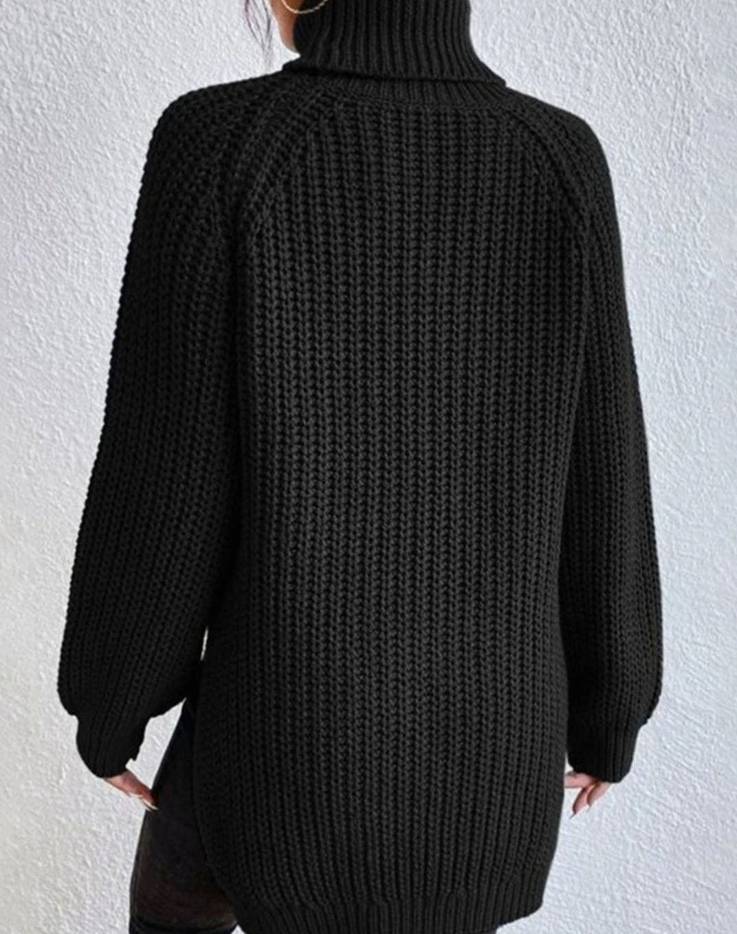 Women's Classic Ribbed Turtleneck Sweater Long Sleeve Knit