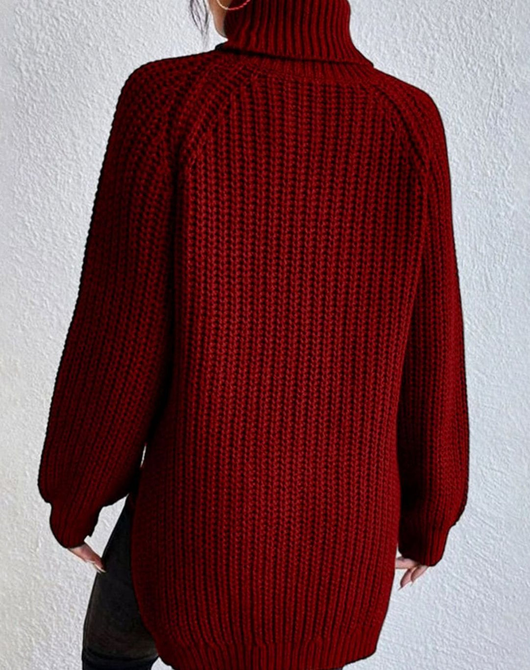 Women's Classic Ribbed Turtleneck Sweater Long Sleeve Knit
