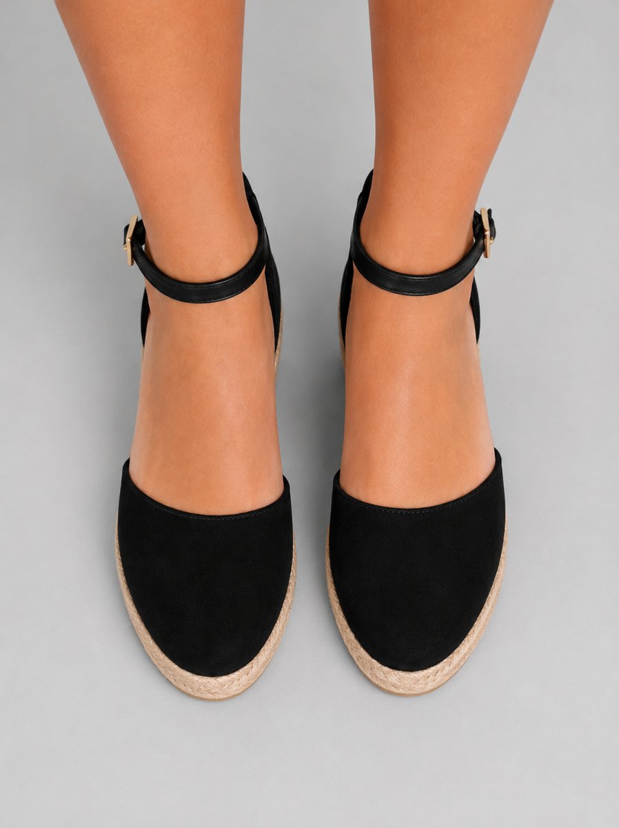 Women's Closed-Toe Espadrille Wedge Sandals Ankle Strap
