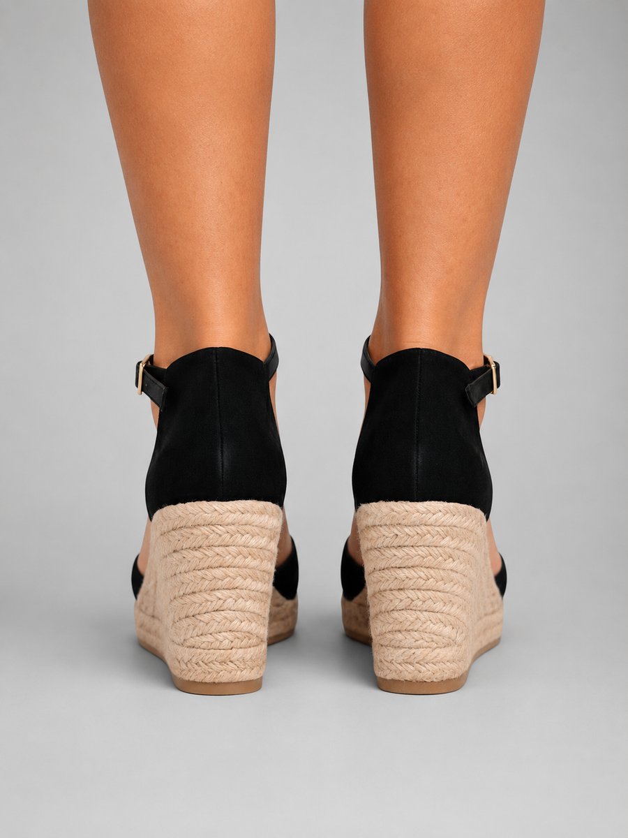 Women's Closed-Toe Espadrille Wedge Sandals Ankle Strap